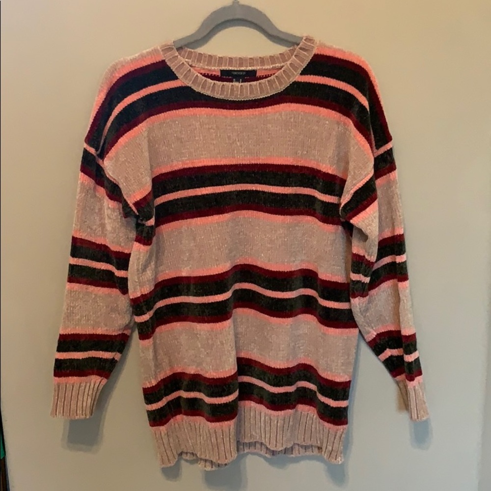 Forever21 stripped chenille sweater